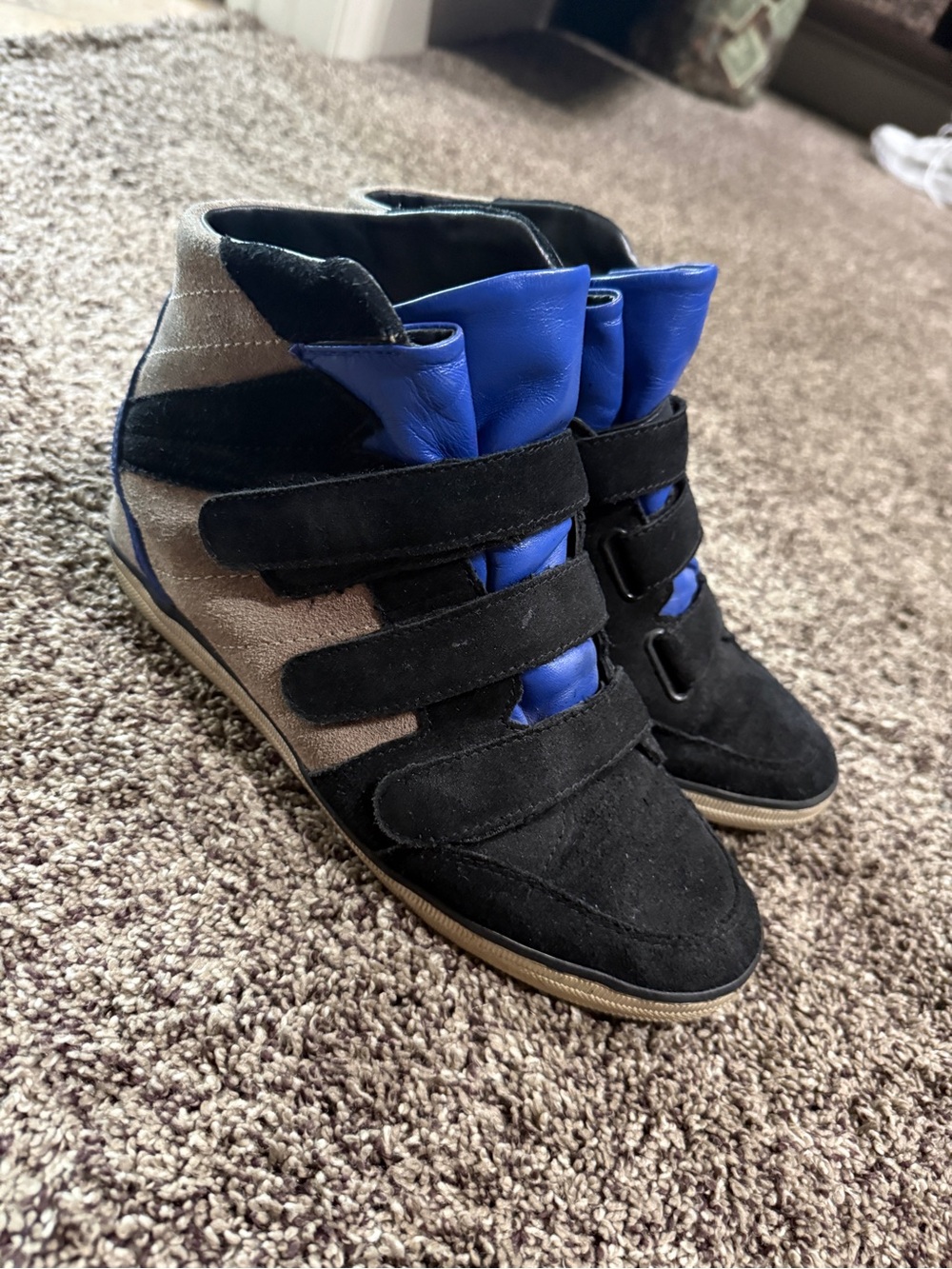 Coach Dreama Wedge Suede Sneaker Sneakers in Black and Blue